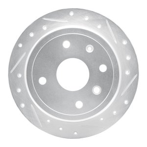 Chevrolet Optra Brake Rotor (1) - Rear Right - R1 Concepts - Drilled & Slotted - Silver - `04-`10